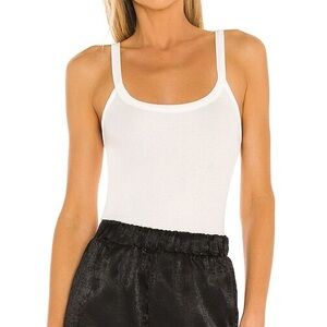 NWT Free People Ribbed Alia White Scoop Neck Tank Top Basics Capsule